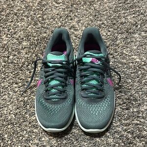 Nike Teal and Pink Sneakers with Cushioned Soles